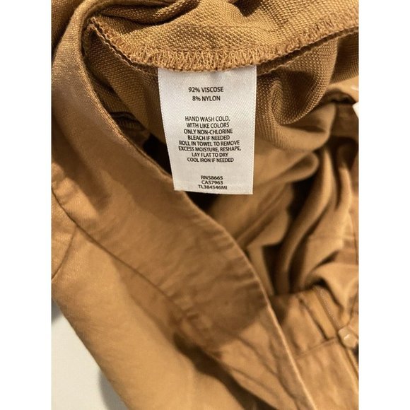 Leith brown pants with pockets belted  zipper side close women's size XL - Picture 10 of 11